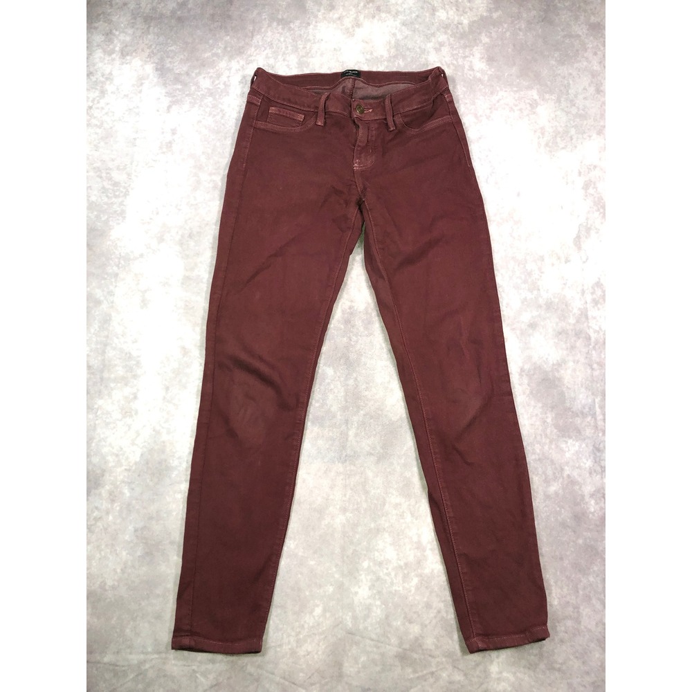 Just Black Denim Burgundy Skinny Jeans Size 27 Maroon Stretch Made in USA